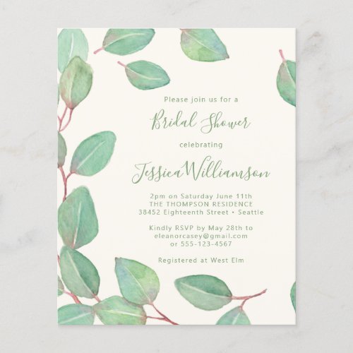 Budget Stylish Eucalyptus Greenery Bridal Shower  