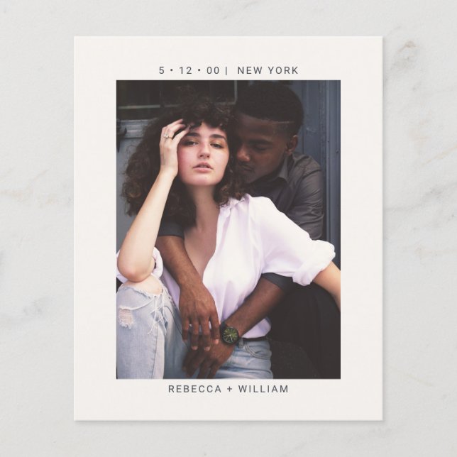 Budget Stylish Photo Wedding Save the Date Cards Flyer (Front)