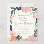 Budget Stylish Pink Garden Floral Baby Shower   (Front)