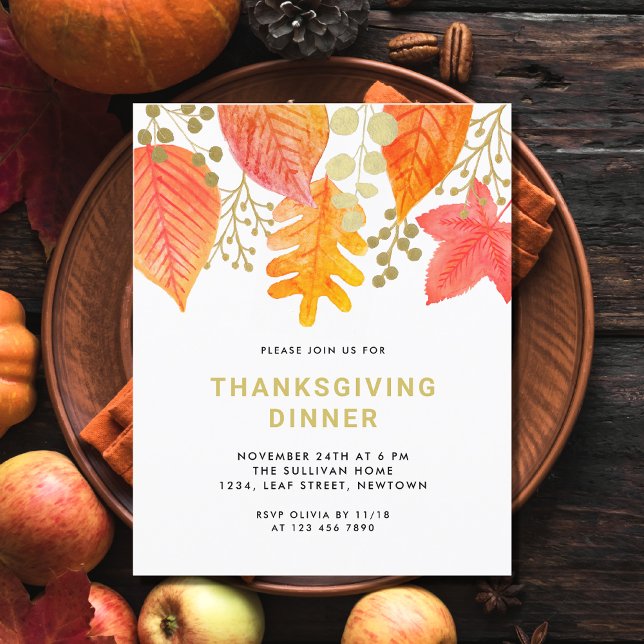 Budget Stylish Thanksgiving Dinner Invitation (Creator Uploaded)