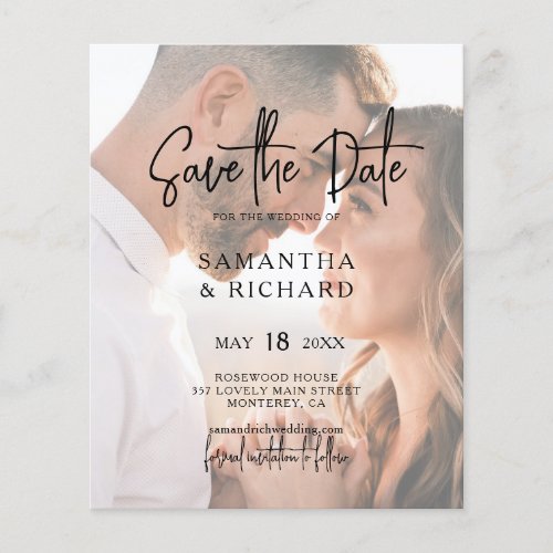 Budget Stylish Typography Photo Save The Date Flyer