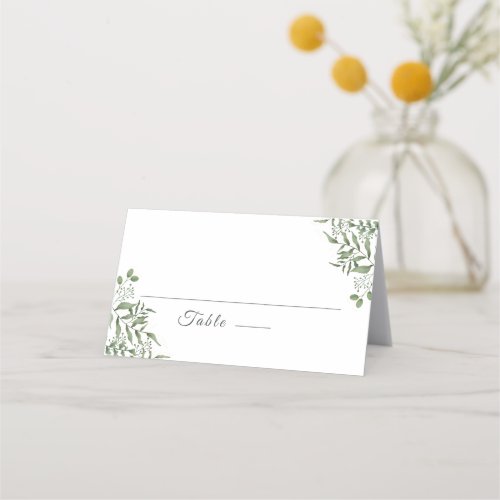 Budget Succulent Eucalyptus Leaves Wedding Place Card