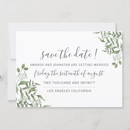 Budget Succulent Eucalyptus Leaves Wedding Save The Date