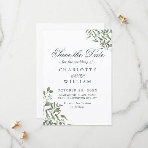 Budget Succulent Eucalyptus Leaves Wedding Save The Date