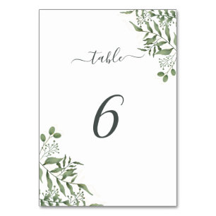 Budget Succulent Eucalyptus Leaves Wedding Table Number
