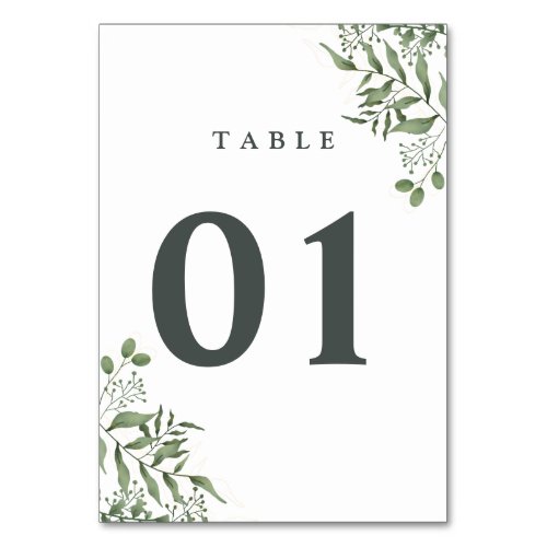 Budget Succulent Eucalyptus Leaves Wedding Table Number