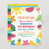 Budget Summer Birthday Party Invitation