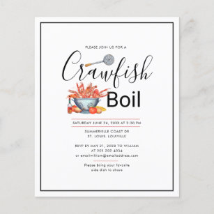 Budget Summer Crawfish Boil Family Cookout Invites