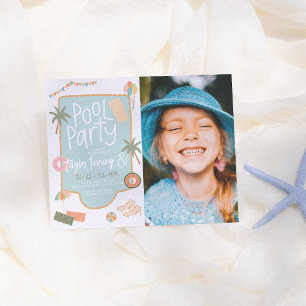 Budget Summer Cute Pool Party Girl Birthday Photo