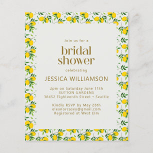 Budget Summer Lemon Fruit Pattern Bridal Shower