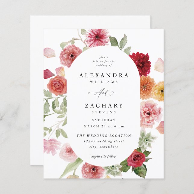 Budget Summer Multi Color Floral Wedding 2 (Front/Back)