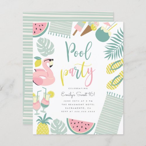 Budget Summer Pool Party Script Sweet 16 Birthday