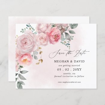 Budget Summer Spring Blush Floral Save The Date by blessedwedding at Zazzle