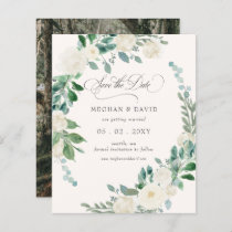 Budget Summer Spring Ivory Floral Save the Date