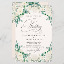 Budget Summer Spring Ivory Floral Wedding Invite