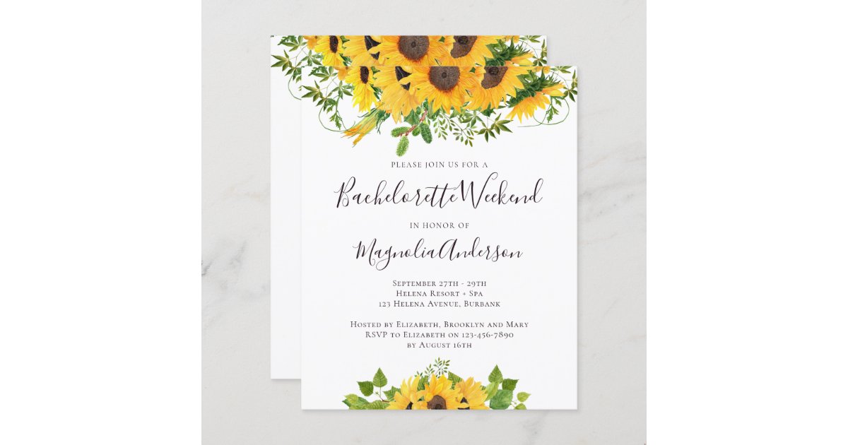 Budget Sunflower Bachelorette Party Invitation | Zazzle