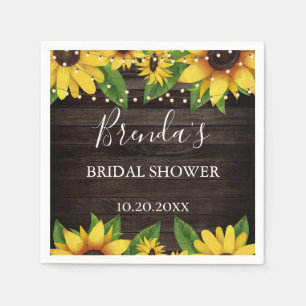 Budget Sunflower Barn Wood String Lights Napkins