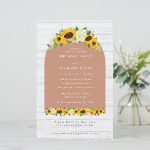 Budget Sunflower Boho RSVP Wedding Invitation 