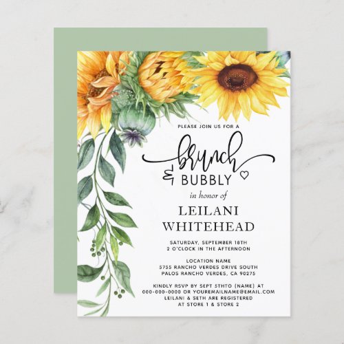 Budget Sunflower Brunch and Bubbly Bridal Shower 