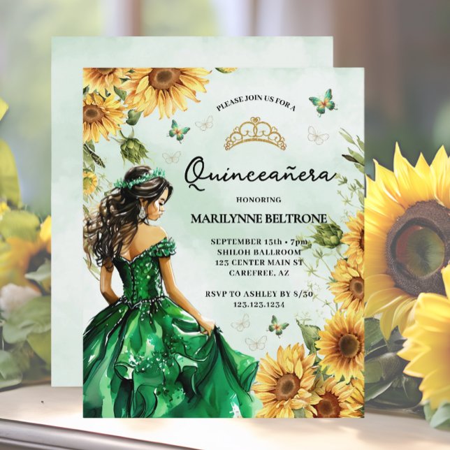 Budget Sunflower Butterfly Princess Quinceañera (Creator Uploaded)