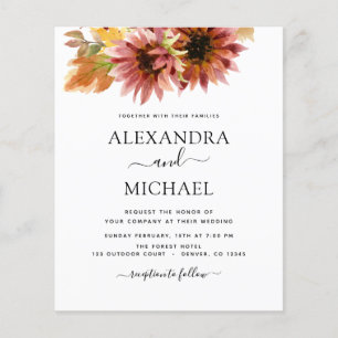 Budget Sunflower Country Wedding Invitation Flyer