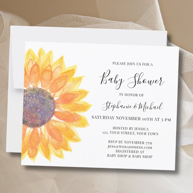 Budget Sunflower Couples Baby Shower Invitation (Creator Uploaded)