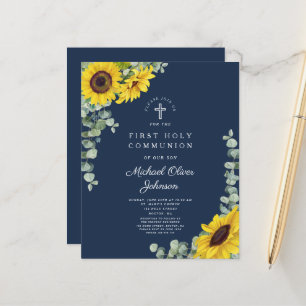 Budget Sunflower Eucalyptus Blue First Communion