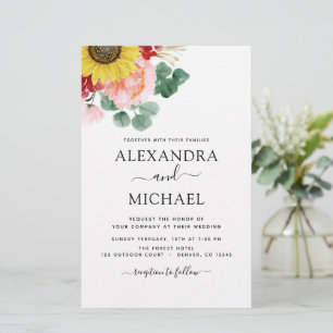 Budget Sunflower Eucalyptus Country Wedding