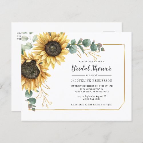 Budget Sunflower Eucalyptus Floral Bridal Shower