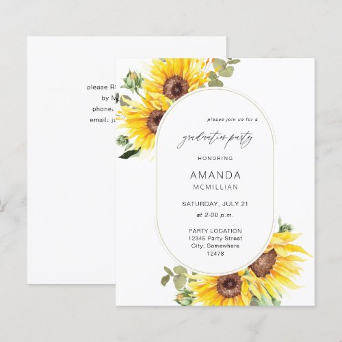 Budget Sunflower & Eucalyptus Graduation Party