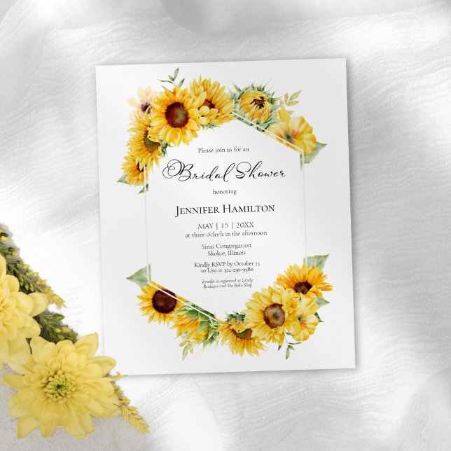 Budget Sunflower Fall Bridal Shower Invitations (Creator Uploaded)