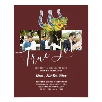 BUDGET Sunflower Horse Shoes PHOTO Collage WEDDING Flyer