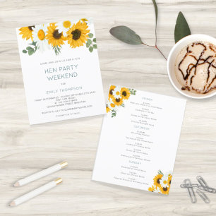 Budget Sunflower Itinerary Weekend Hen Do Invite