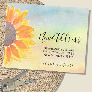 Budget Sunflower Moving Announcement Card