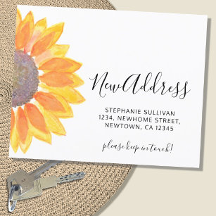 Budget Sunflower Moving Announcement Card