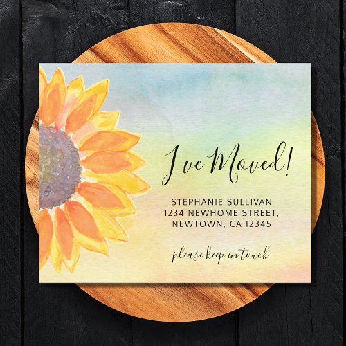 Budget Sunflower Moving Announcement Card