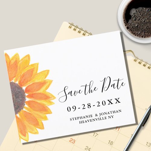 Budget Sunflower Wedding Save The Date Card