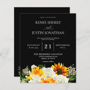 Budget Sunflower & White Floral Black Wedding 2