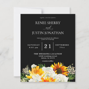 Budget Sunflower & White Floral Black Wedding 2