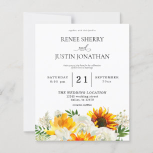 Budget Sunflower & White Rose Floral Wedding 2