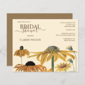 BUDGET Sunflower Yellow Bridal Shower Invite (Front/Back)