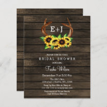 Budget Sunflowers Antlers Bridal Shower Invitation