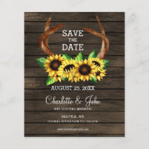 Budget Sunflowers Antlers Chic Save the Date