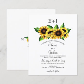 Budget Sunflowers Country Wedding Invitation