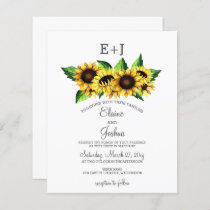 Budget Sunflowers Country Wedding Invitation
