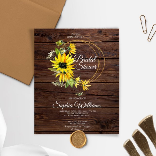 Budget Sunflowers Frame Bridal Shower Invitation (Creator Uploaded)