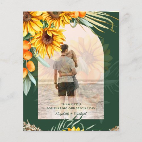 BUDGET Sunflowers Pampas Grass Green BOHo Wedding Flyer