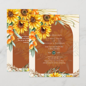 BUDGET Sunflowers Pampas Grass Terracotta Wedding