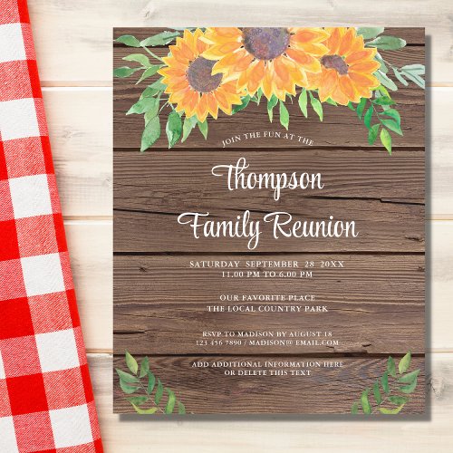 Budget Sunflowers Rustic Family Reunion