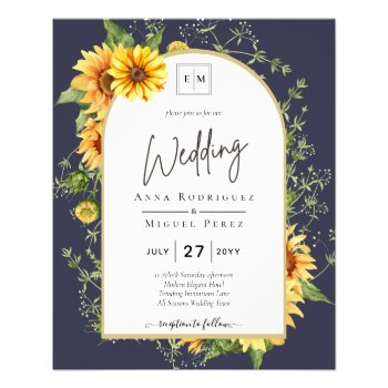 BUDGET Sunflowers Wedding Invite QR Code RSVP Matt Flyer